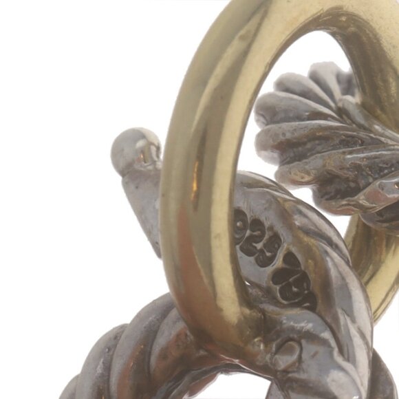 David Yurman Cable Oval Link Bracelet 7" Sterling Silver 925 Yellow Gold 18k - Picture 7 of 7